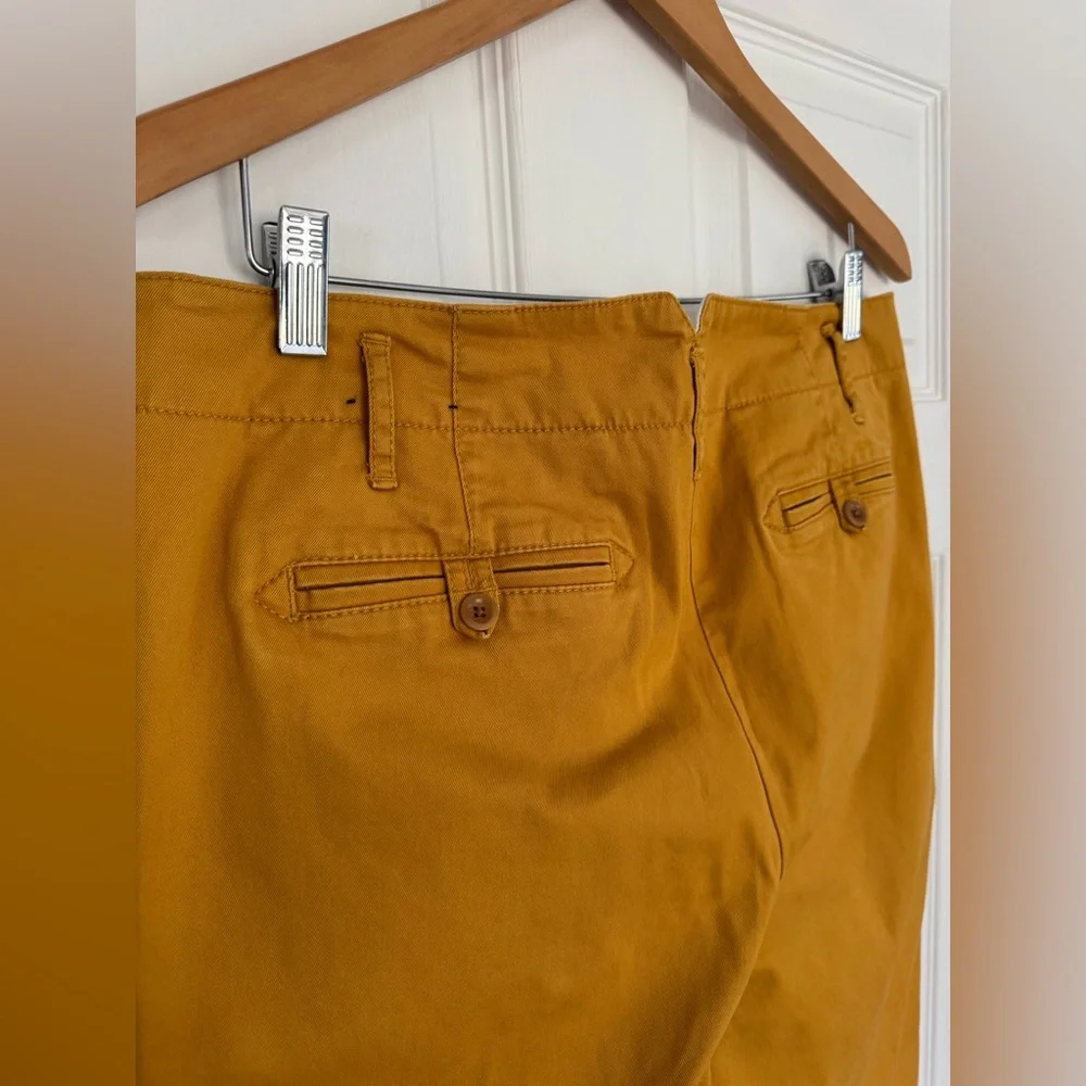 Lands' End Women's Mustard Mid-Rise Straight-Leg Pants